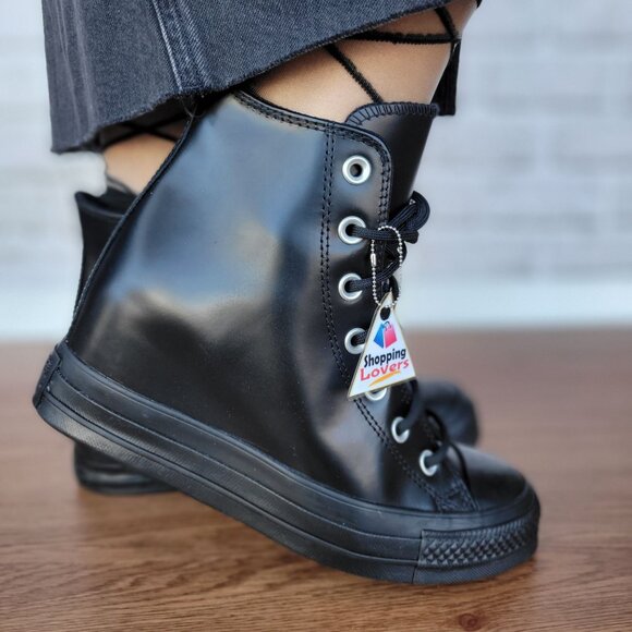 ⭐Converse Chuck Taylor All Star Wedge Platform 11 Patent Leather Shoes A12827C⭐ - Picture 3 of 12